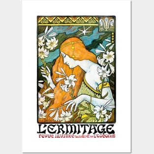 Red Haired Woman, L'Ermitage Literary Magazine Paris 1897 Paul Berthon Posters and Art